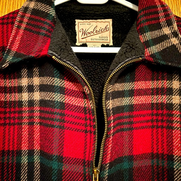 Woolrich vintage wool Men’s  Sherpa lined wool Woolrich plaid jacket - Picture 2 of 7